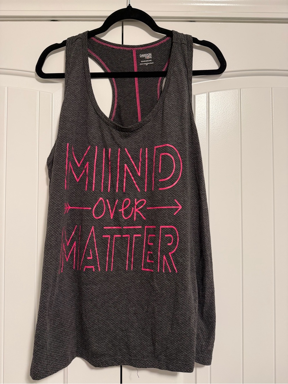 Danskin Now Gray Tank with Hot Pink Stitching